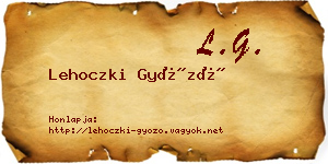 Lehoczki Győző névjegykártya